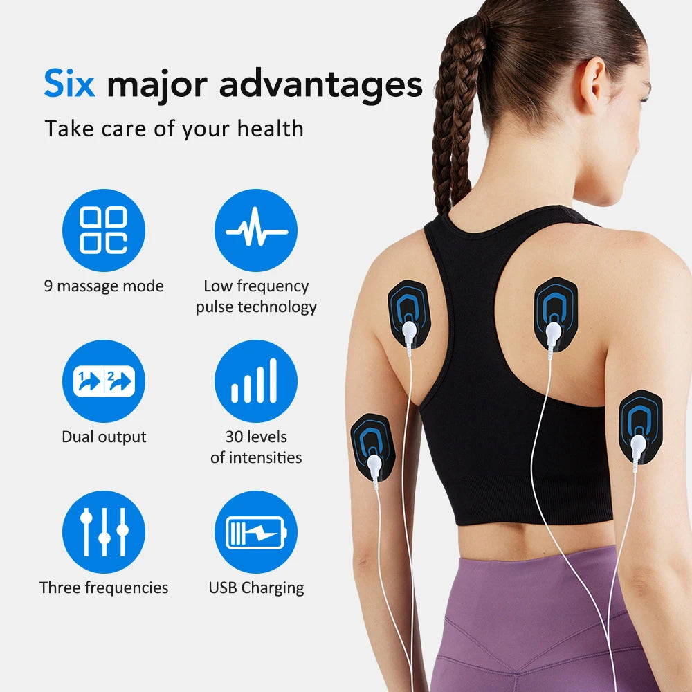 Portable TENS EMS Electric Body Massager with 9 Modes