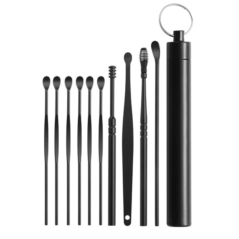 Stainless Steel Ear Wax Removal Tool Kit with Travel Case - 17