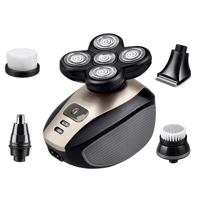 5 in 1 Electric Rotary Shaver Waterproof Beard Trimmer and Grooming Kit