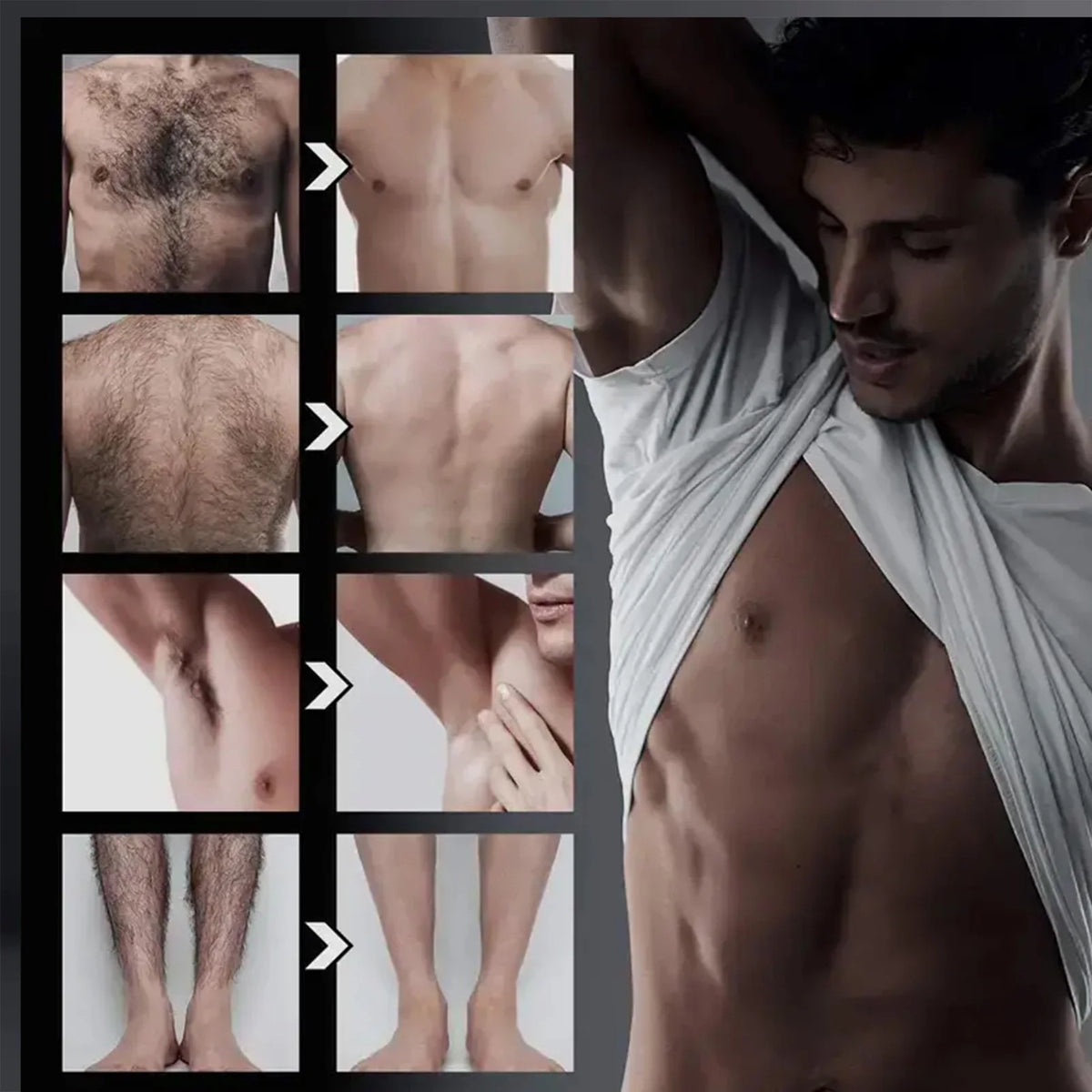 Mens Painless Hair Removal Cream Permanent Growth Inhibitor for Body