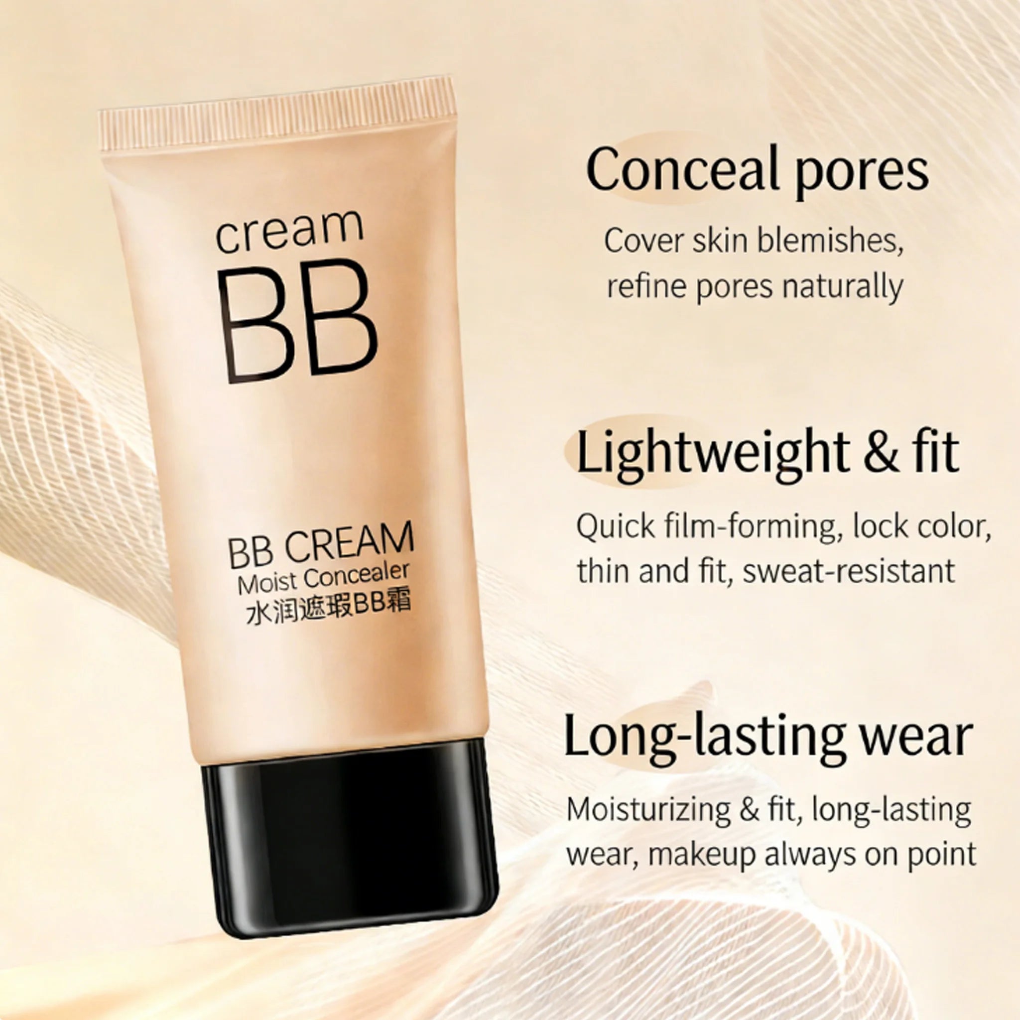 Hydrating BB Cream Full Coverage Matte Foundation Concealer - 6