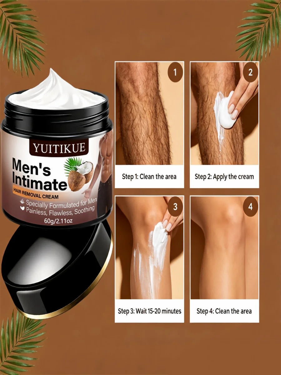 Mens Intimate Hair Removal Cream Painless Body Depilatory for Sensitive - 12