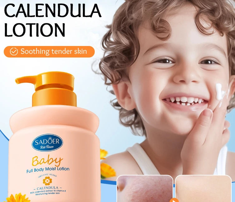 Sadoer Calendula Vitamin E Body Lotion Moisturizing Kids Cream 400ml - 1