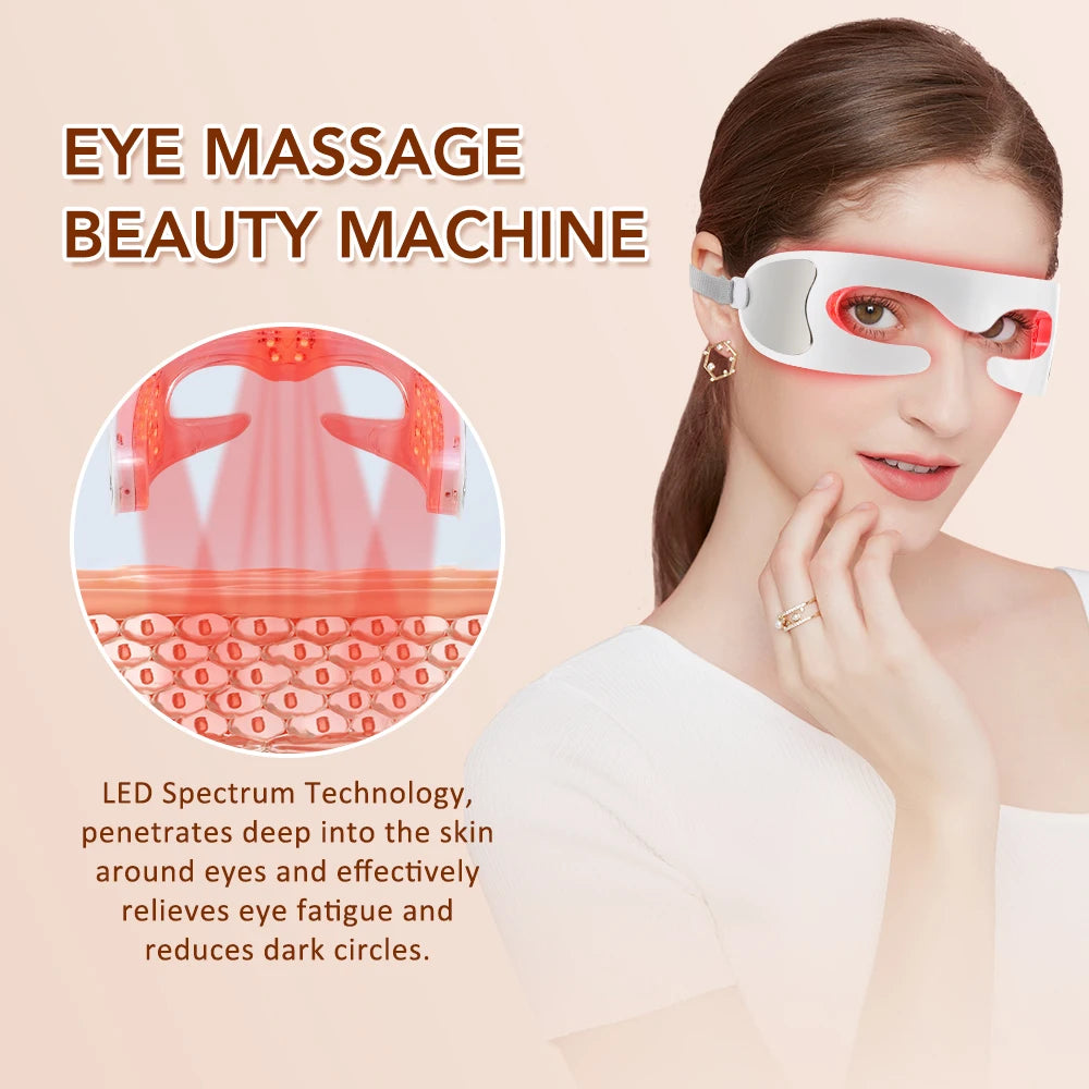 3D LED Red Light Therapy Eye Massager for Fatigue and Dark Circles - 4