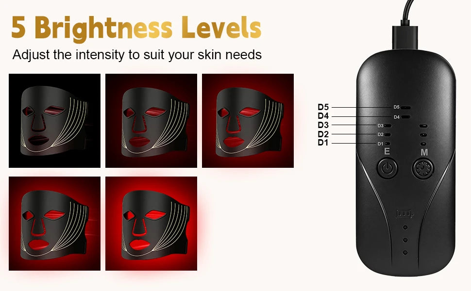 7-Color LED Light Therapy Face Mask for Skin Rejuvenation - 10