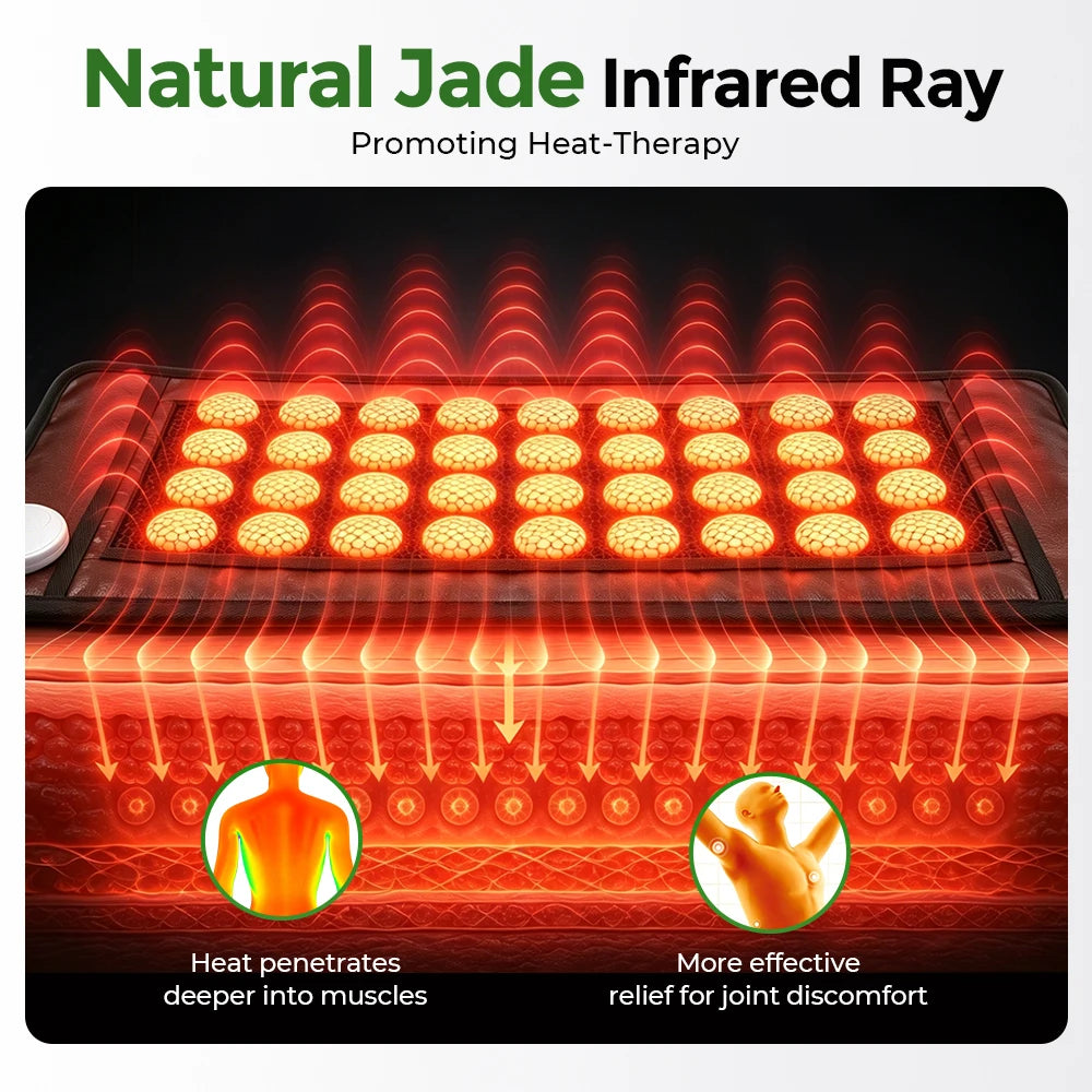 Natural Jade Stone Heating Pad for Back and Muscle Pain Relief