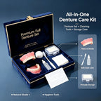 Full Mouth Denture Set with Cleaning Tools and Storage Case