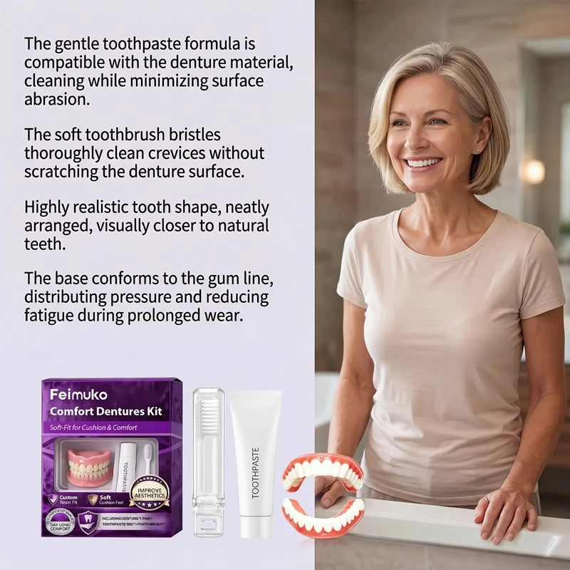 Comfort Fit Silicone Dentures for Instant Smile