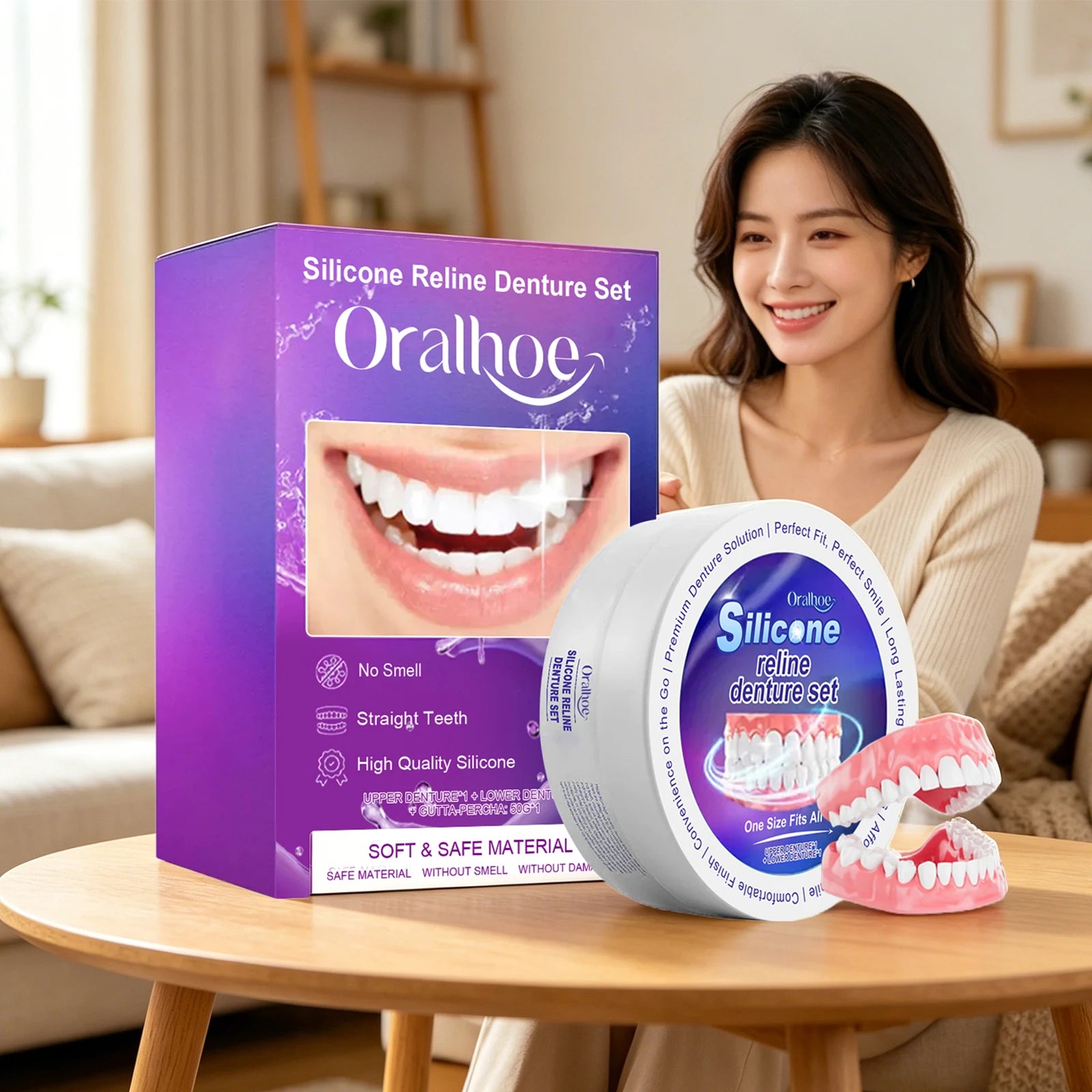 Silicone Reline Denture Set for Comfortable Fit - 1