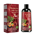 Burgundy 7 in 1 Hair Dye Shampoo with Natural Plant Extracts