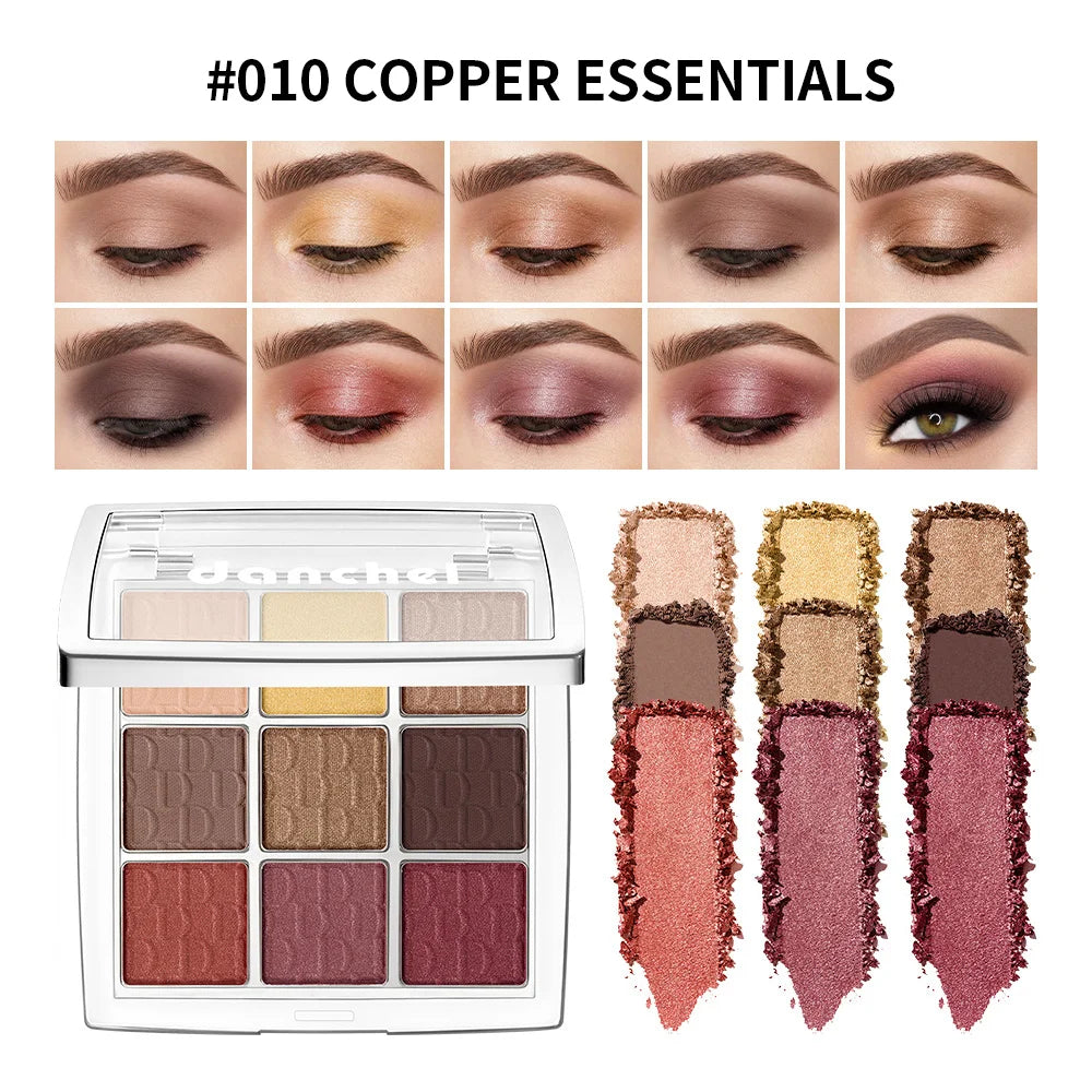9-Color Pigmented Eyeshadow Palette for Everyday Makeup Looks