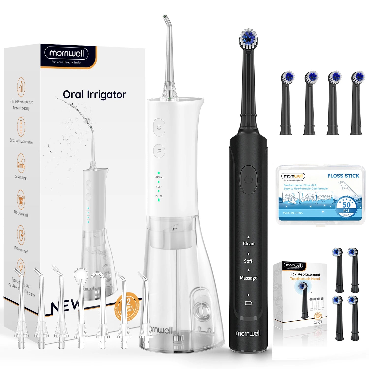 Electric Toothbrush and Water Flosser Oral Care Set - 21