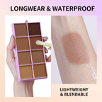 8-Shade Cream Concealer Palette for Face Contouring and Highlighting