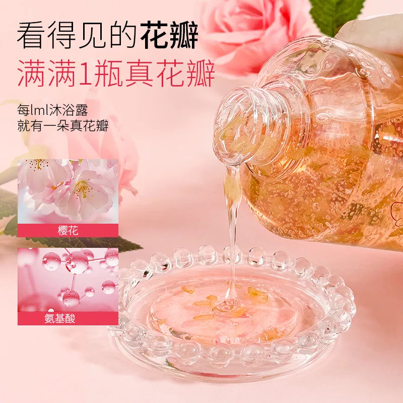 500ml Cherry Blossom Rose Petal Moisturizing Body Wash