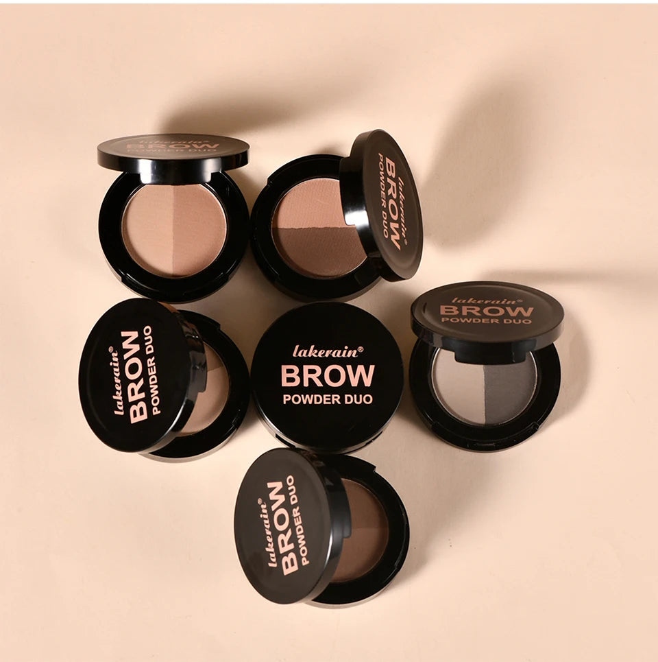 Dual-Tone Eyebrow Powder Palette with Brush