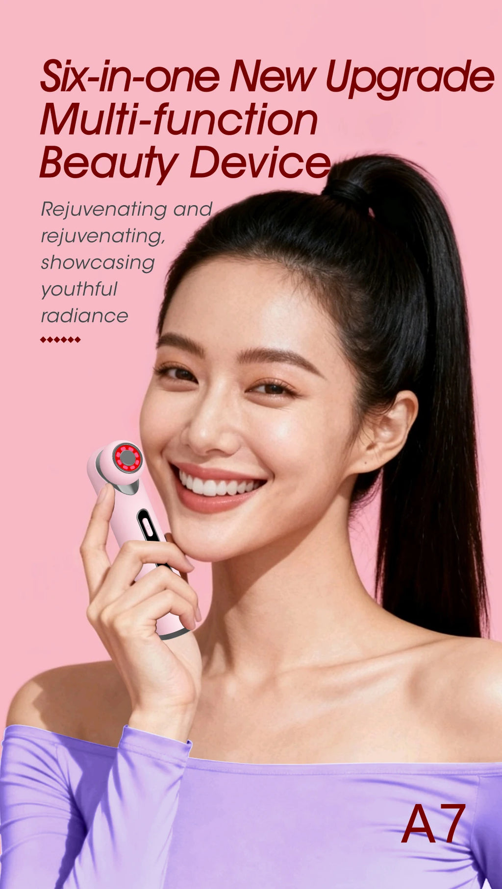 3-in-1 LED Photon Eye Facial Massager for Dark Circles and Puffiness