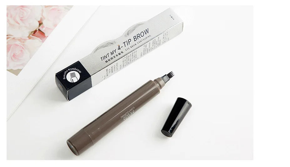 4-Tip Eyebrow Pencil Waterproof Liquid Brow Pen Microblading Pen