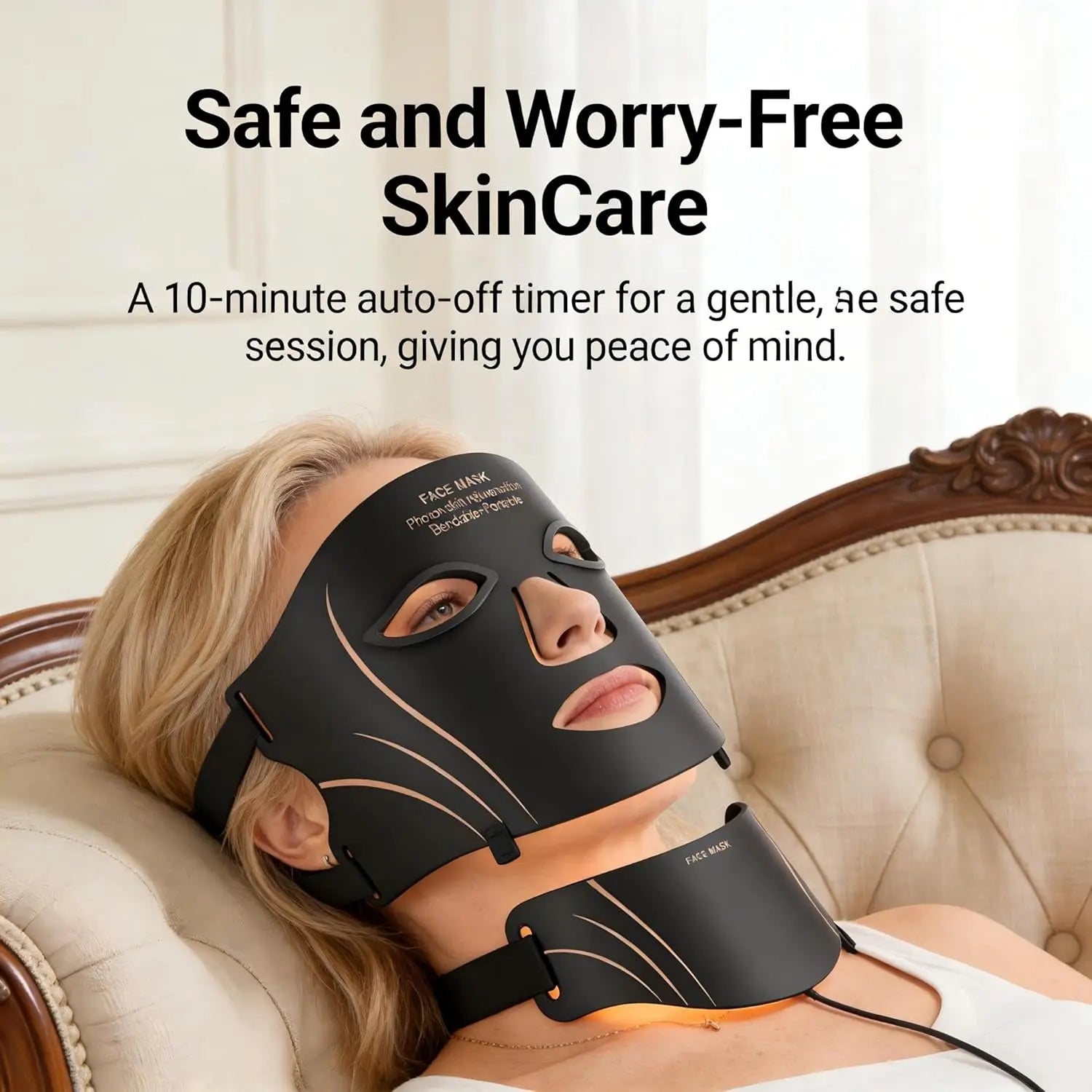 Flexible 7-Color LED Photon Face and Neck Therapy Mask - 14