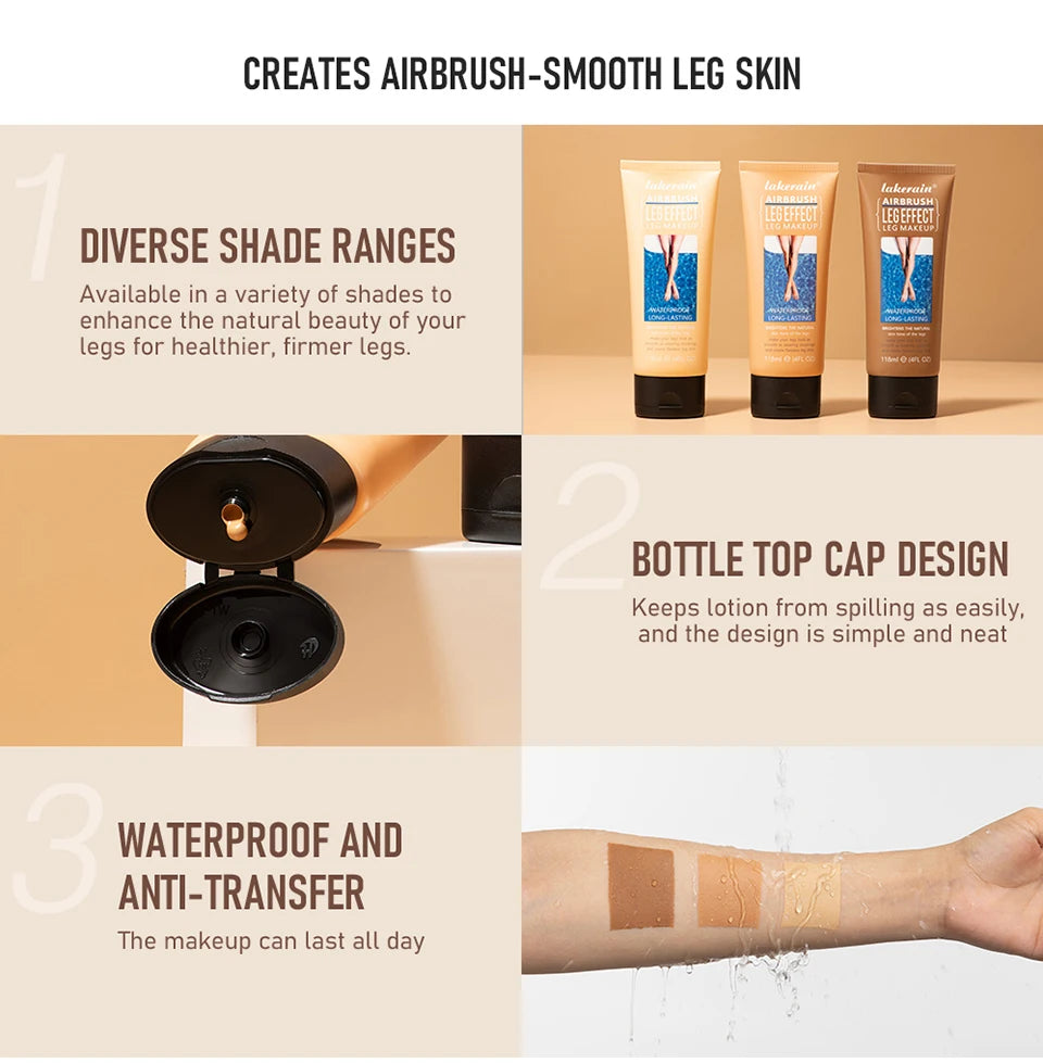 Waterproof Body Foundation and Leg Concealer with Applicator Glove - 8