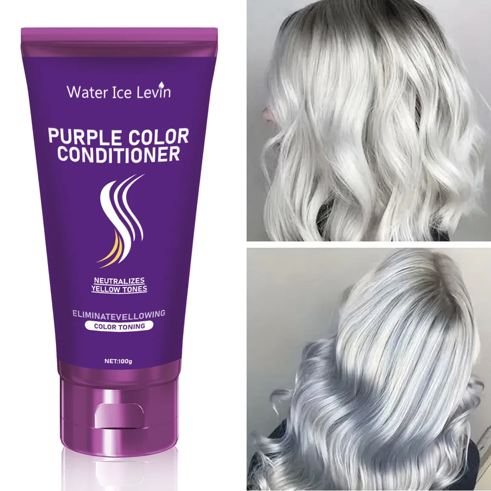Purple Hair Mask Toner Neutralize Yellow Tones Deep Conditioning Repair - 1