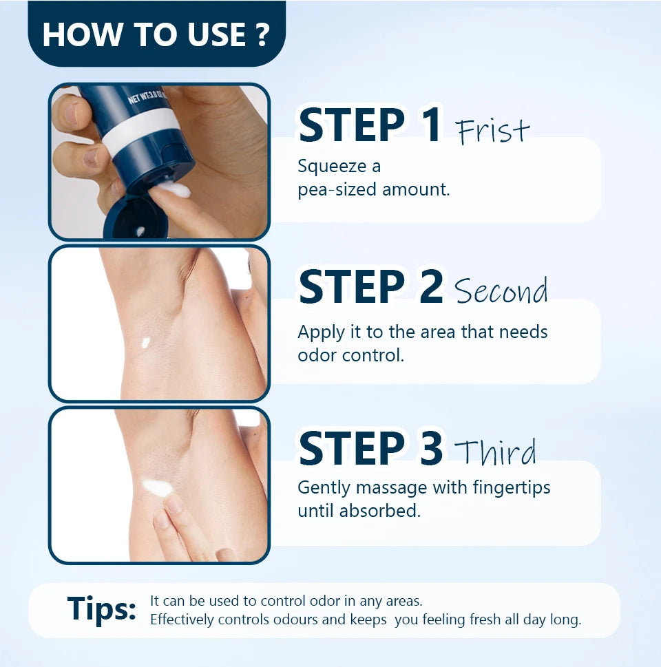 All-Day Invisible Body Deodorant Cream for Odor Control