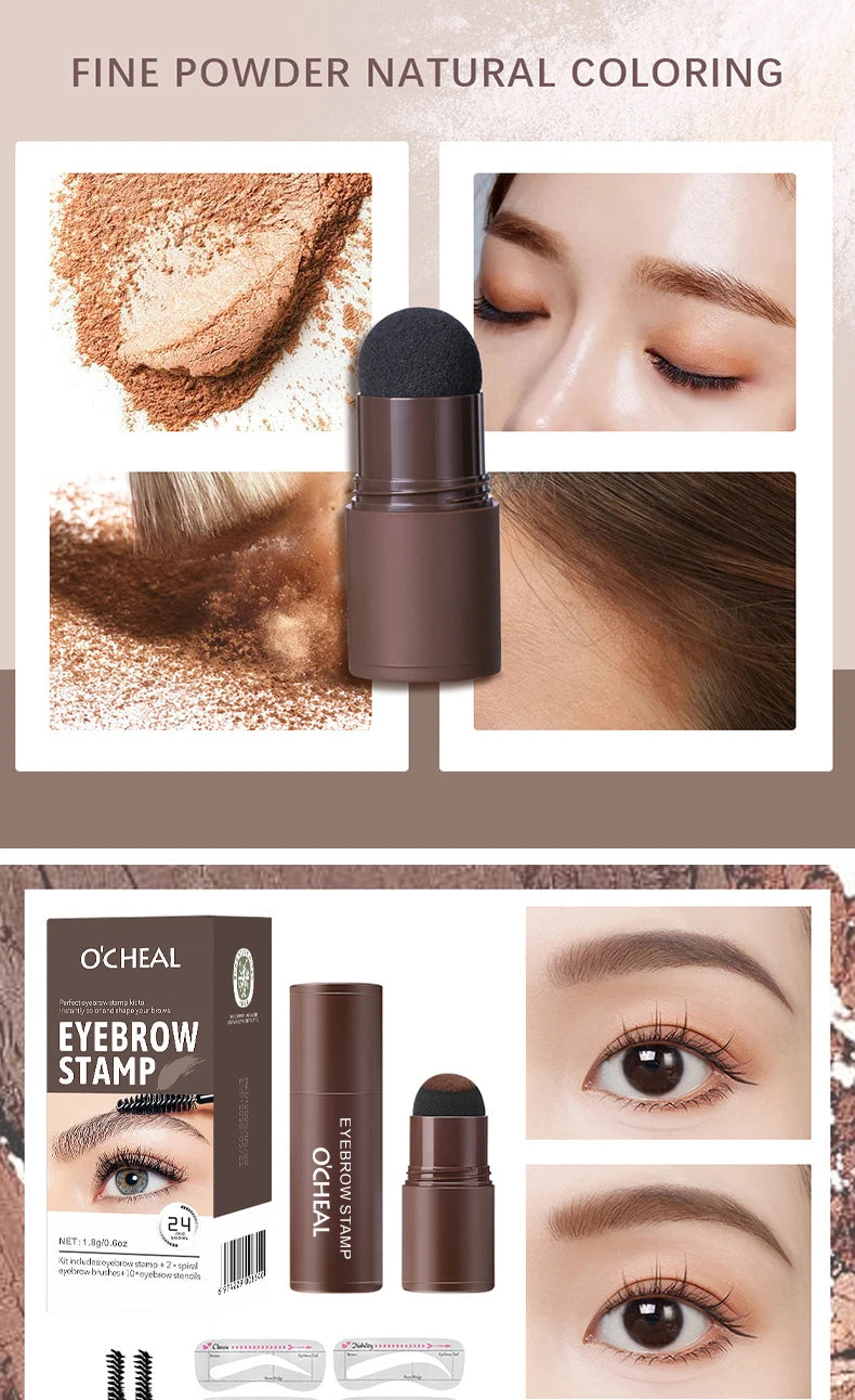 OCHEAL Eyebrow Stamp Kit Waterproof Brow Powder Makeup Stencil Set