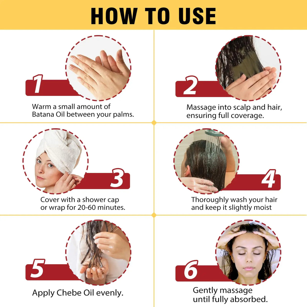 Lockmio Chebe and Batana Oil Hair Care Set for Healthy Nourished Hair
