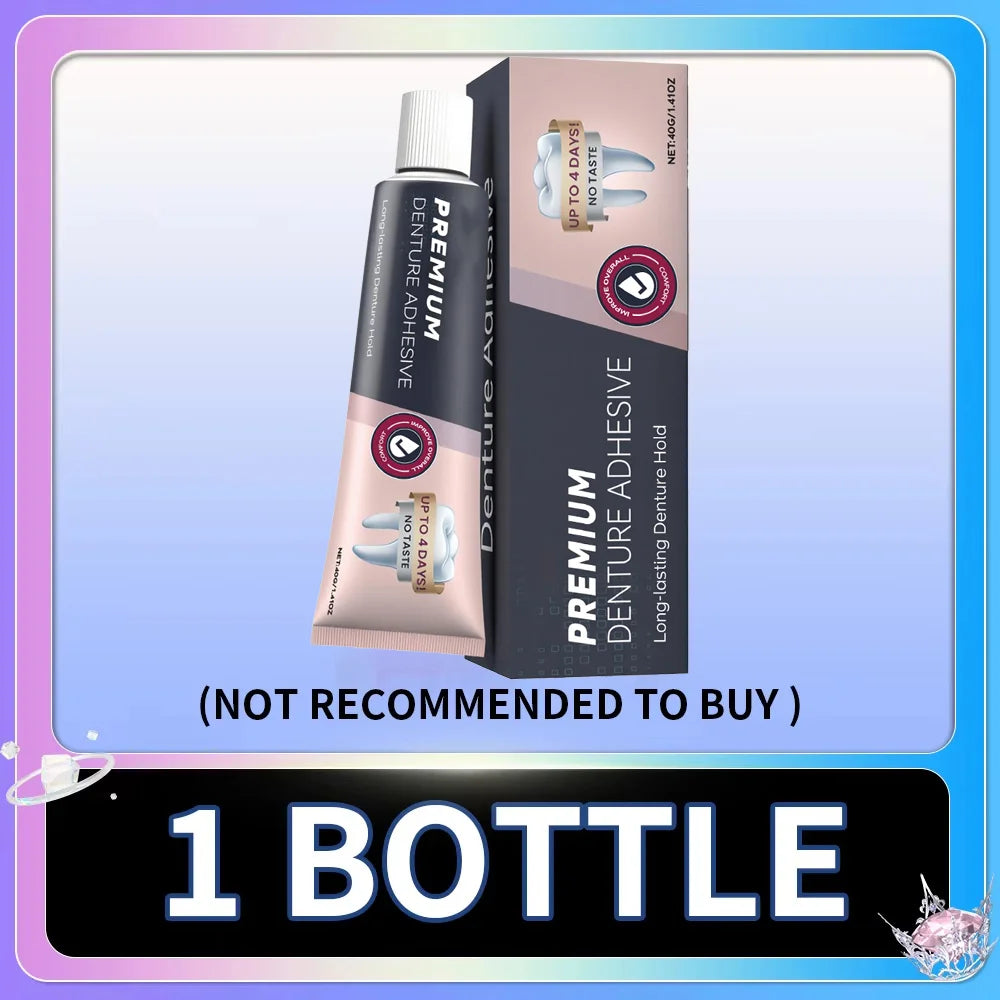 Waterproof Zinc-Free Denture Adhesive Cream for All-Day Hold