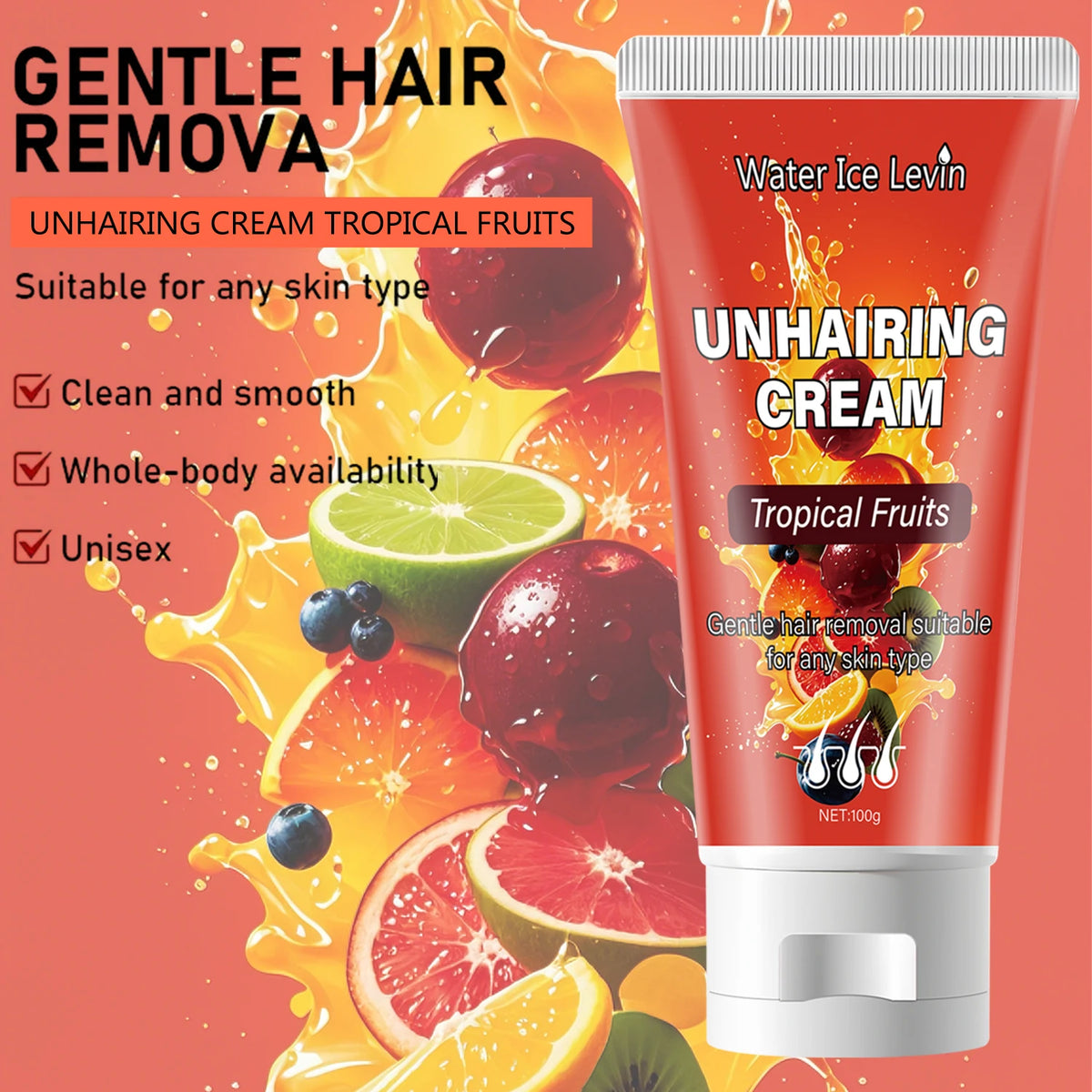 Tropical Fruits Hair Removal Cream Gentle Depilatory for Sensitive Skin