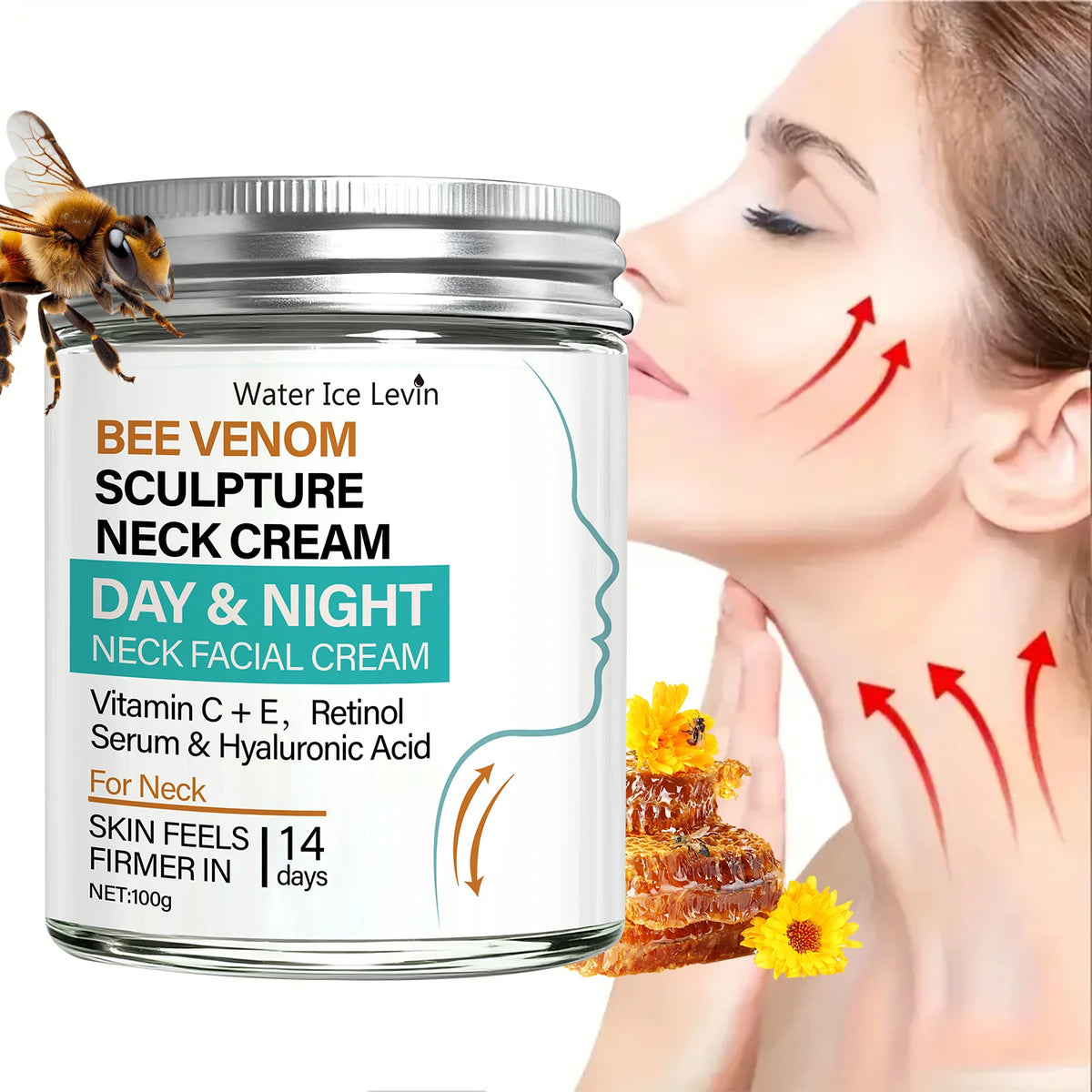 Bee Venom Neck Firming Cream Retinol Vitamin C Anti Aging Face Cream