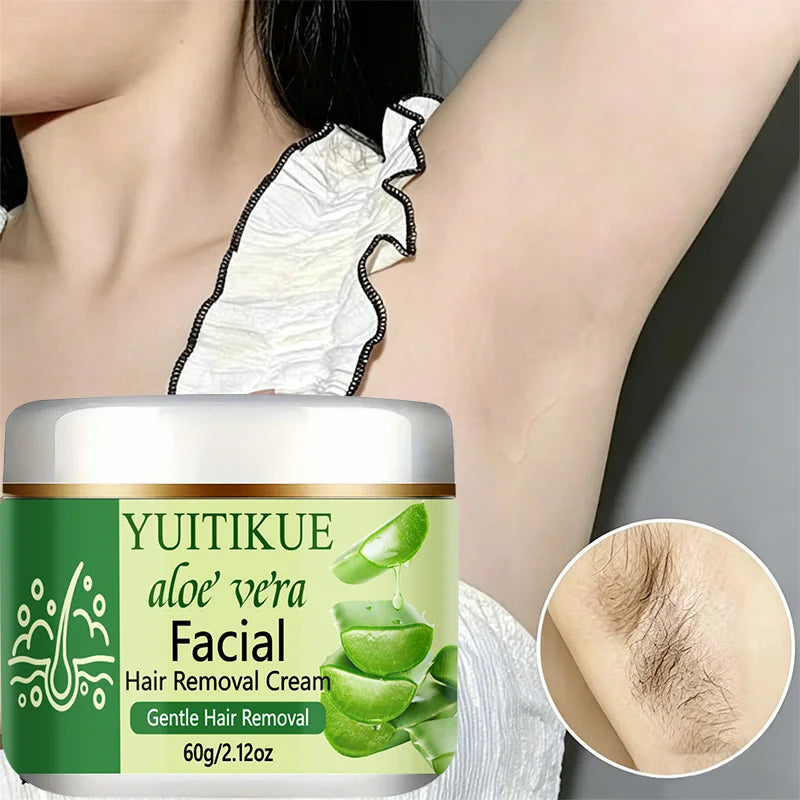 YUITIKUE Aloe Vera Facial Hair Removal Cream Gentle Smooth Skin 60g