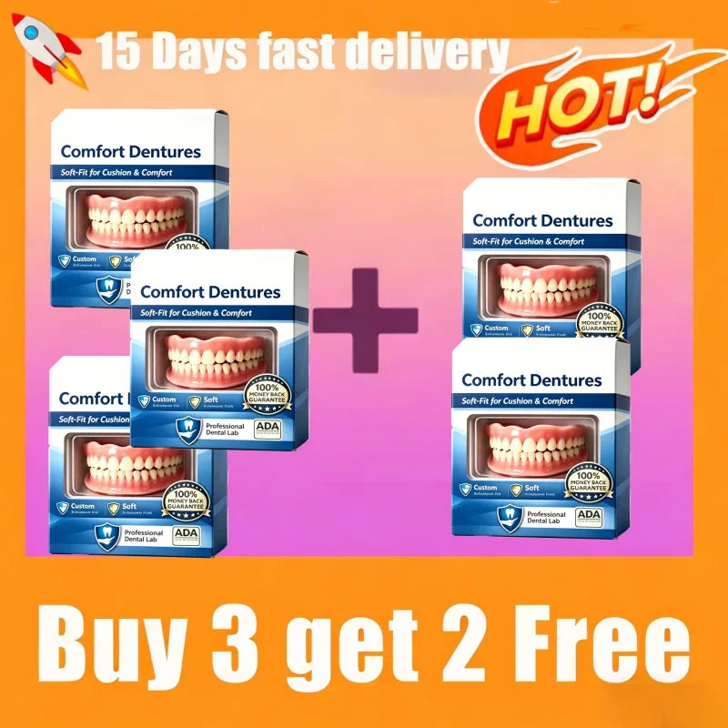 Comfort Fit Silicone Denture Set for Instant Smile Confidence - 14