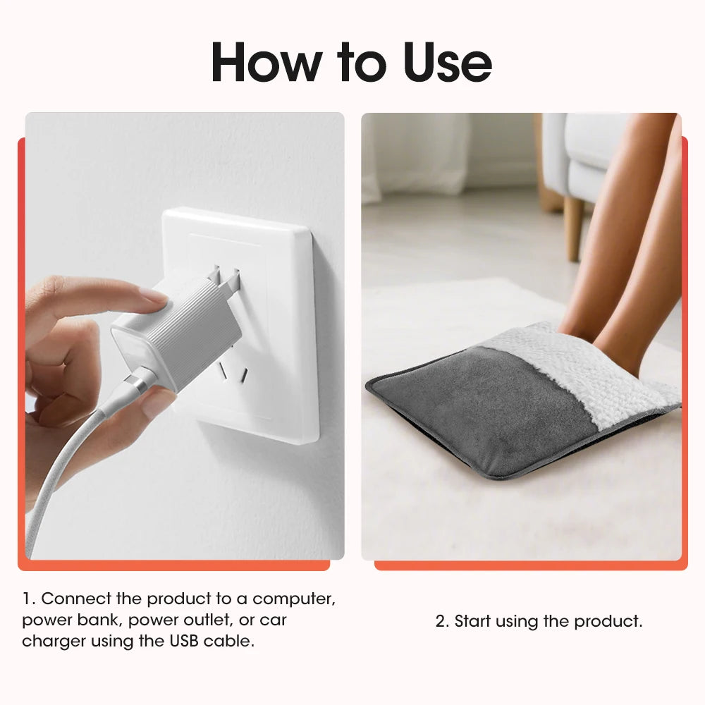 USB Heated Foot Warmer for Office and Home - 13