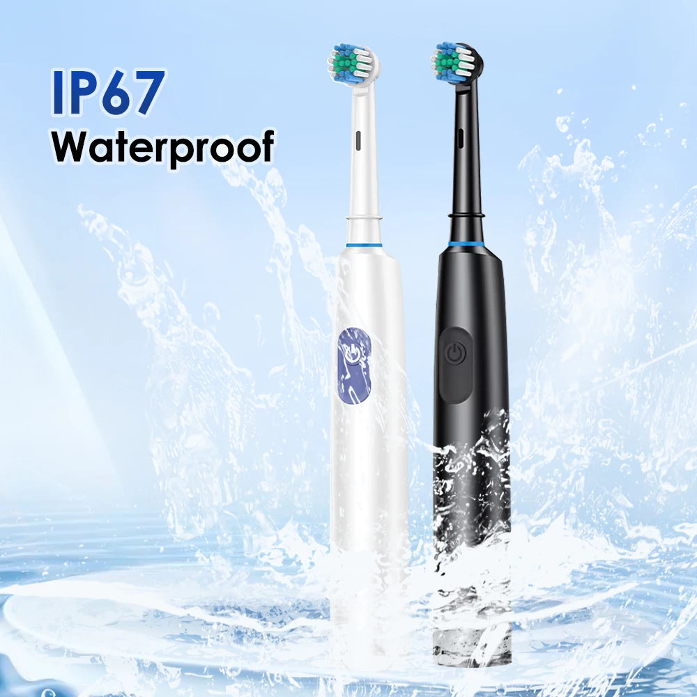 Rechargeable Rotating Electric Toothbrush with 4 Replacement Heads - 7