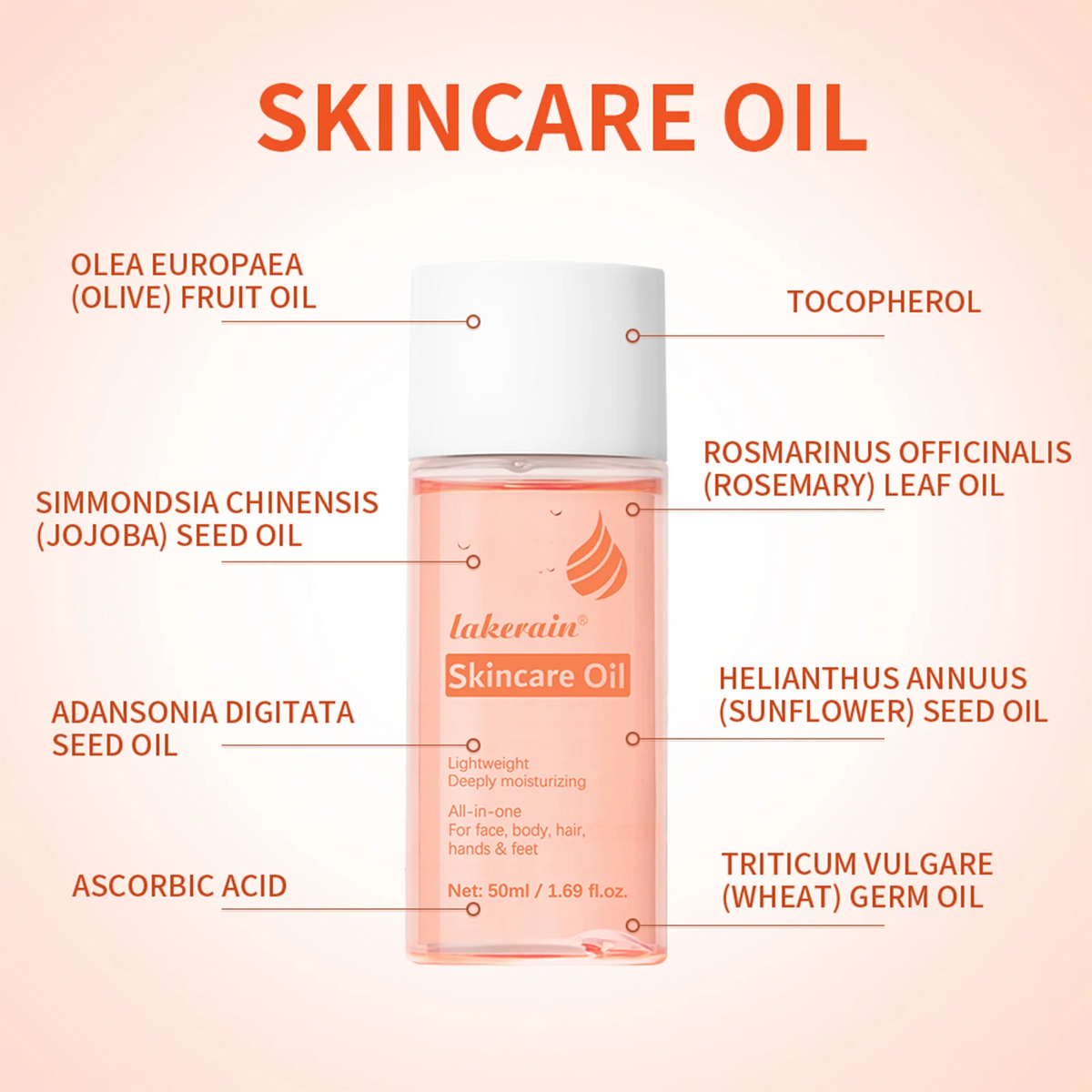 Multipurpose Hydrating Skincare Oil for Face, Body, and Hair