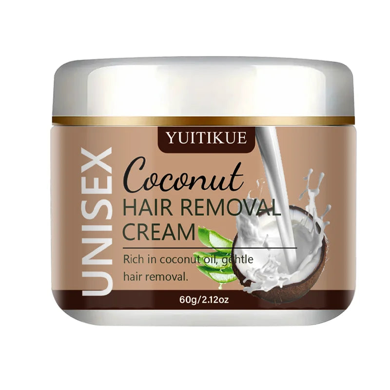 YUITIKUE Coconut Hair Removal Cream Unisex Painless Depilatory Cream 60g - 7