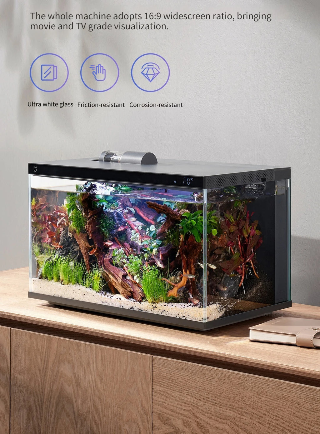 Mijia Smart Fish Tank MYG100 App Controlled Aquarium with Auto Feeder