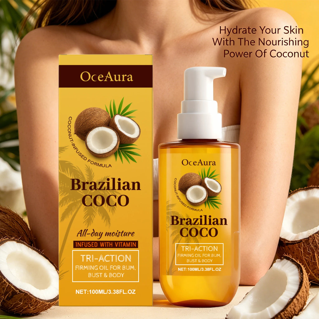 Coconut Firming Body Oil for Skin Hydration and Elasticity