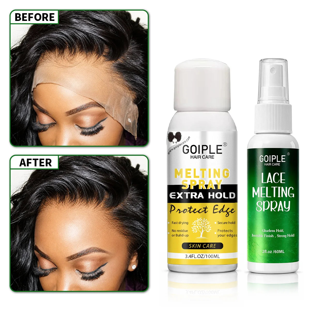 Goiple Lace Melting Spray Invisible Wig Adhesive and Hair Glue Mist - 1