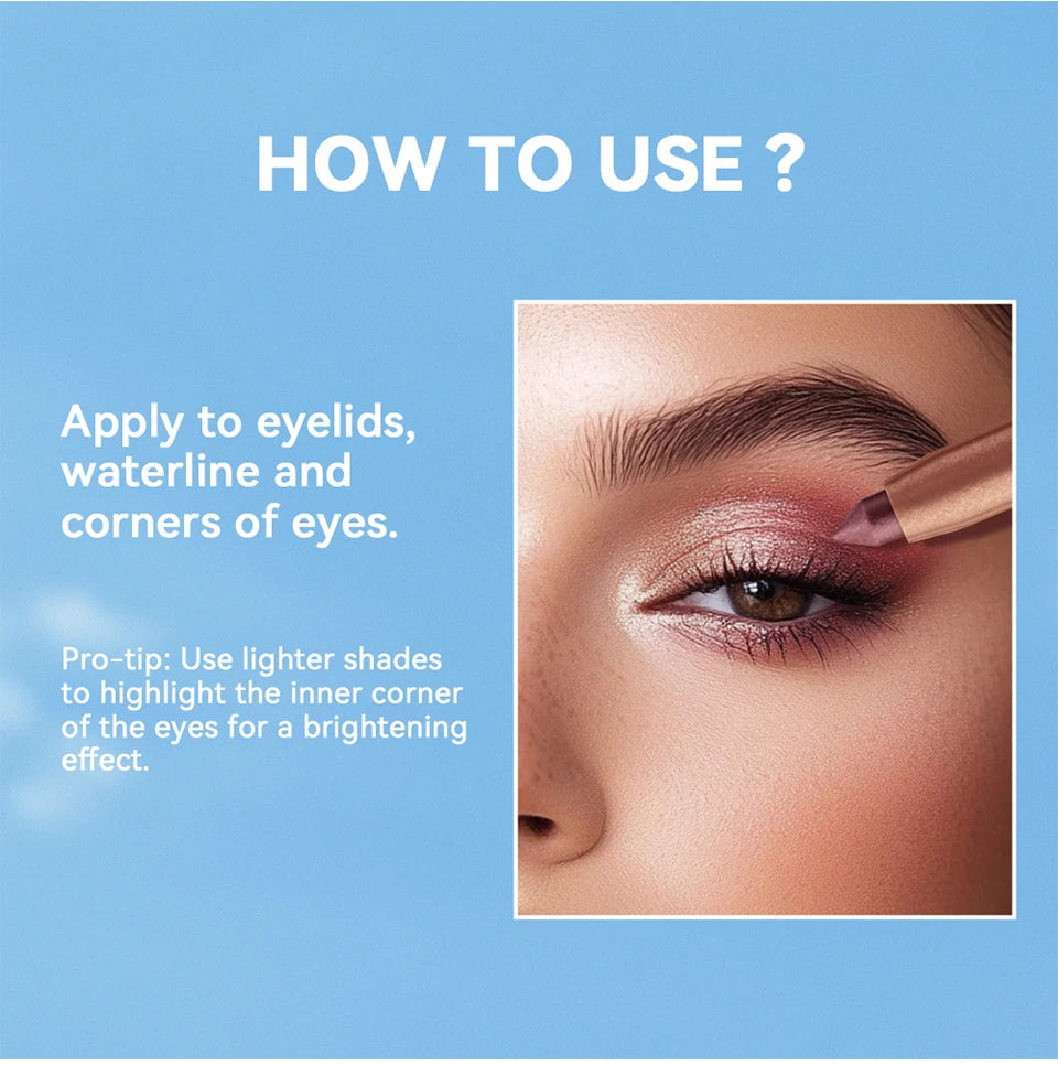 Creamy Eyeshadow Stick for Long-Lasting Shimmer Eye Makeup - 12