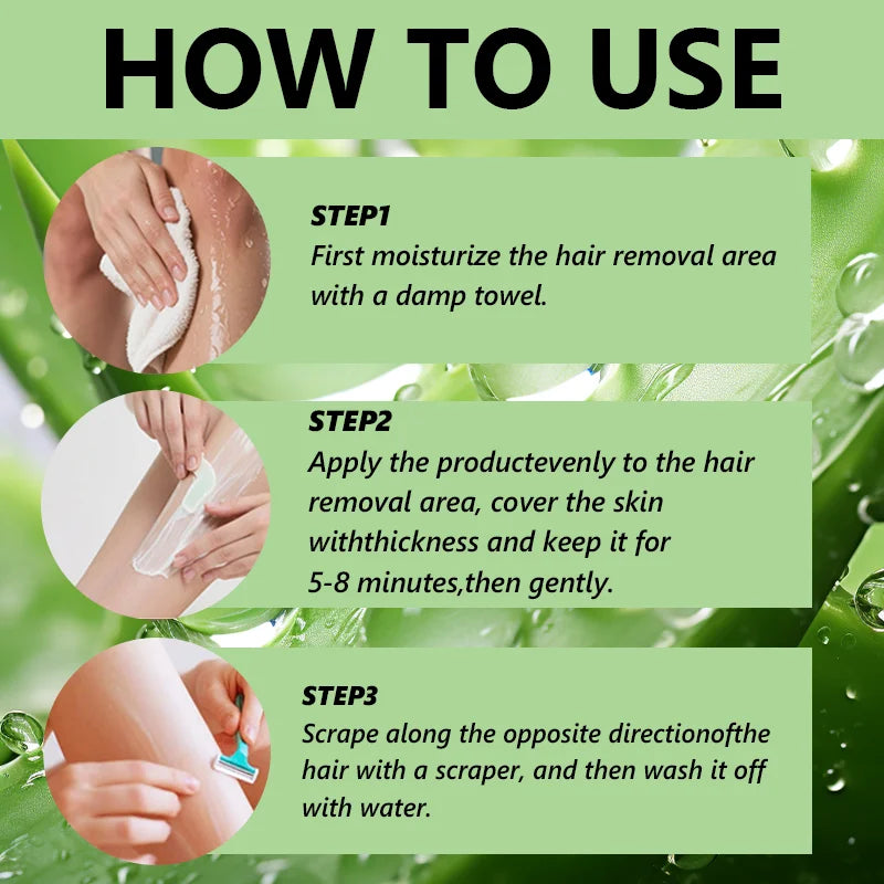 YUITIKUE Aloe Vera Facial Hair Removal Cream Gentle Smooth Skin 60g - 11