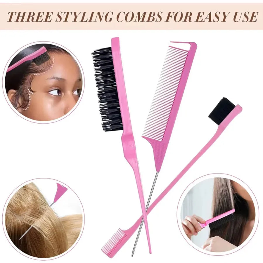 75g Solid Hair Wax Stick with 3 Piece Styling Comb Set