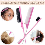 Hair Wax Stick and Edge Control Gel Set with Styling Combs
