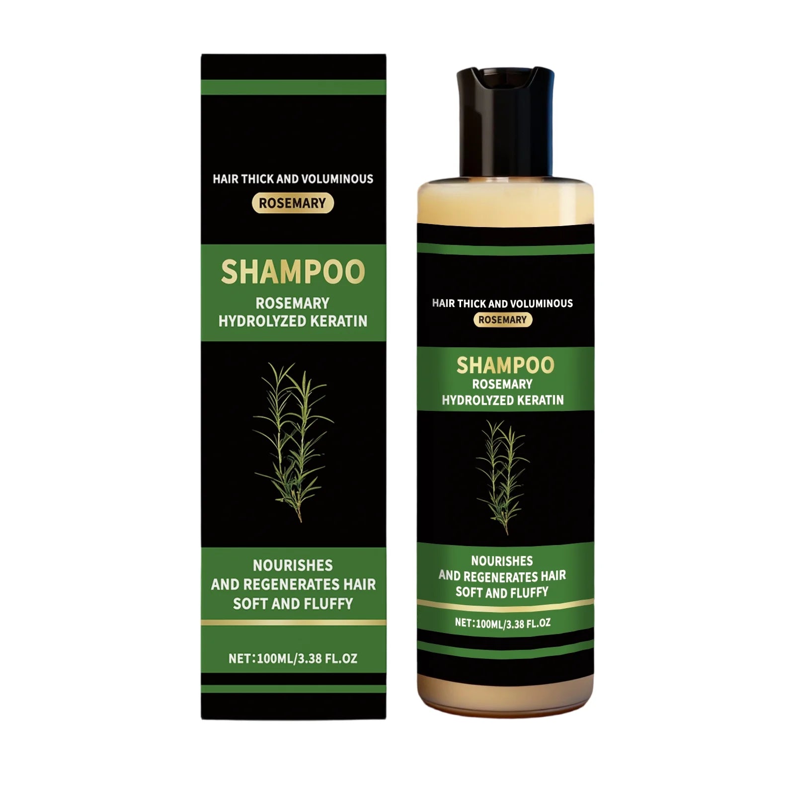 100ml Rosemary Hydrolyzed Keratin Hair Growth and Volumizing Shampoo