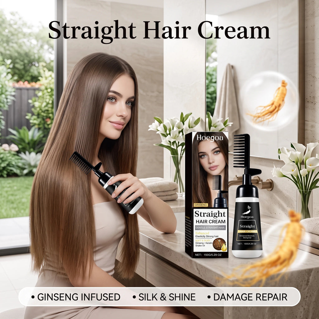 One-Step Hair Straightening Cream with Built-In Comb