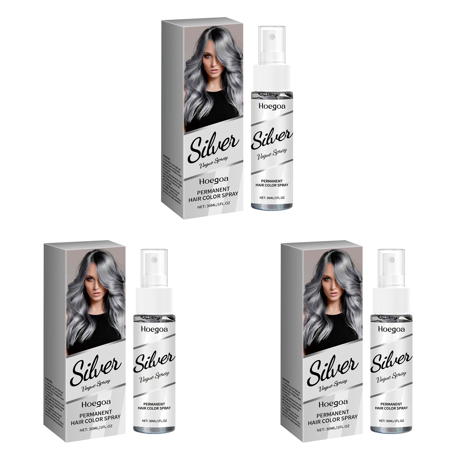 30ml Temporary Silver Hair Color Spray Washable Tint