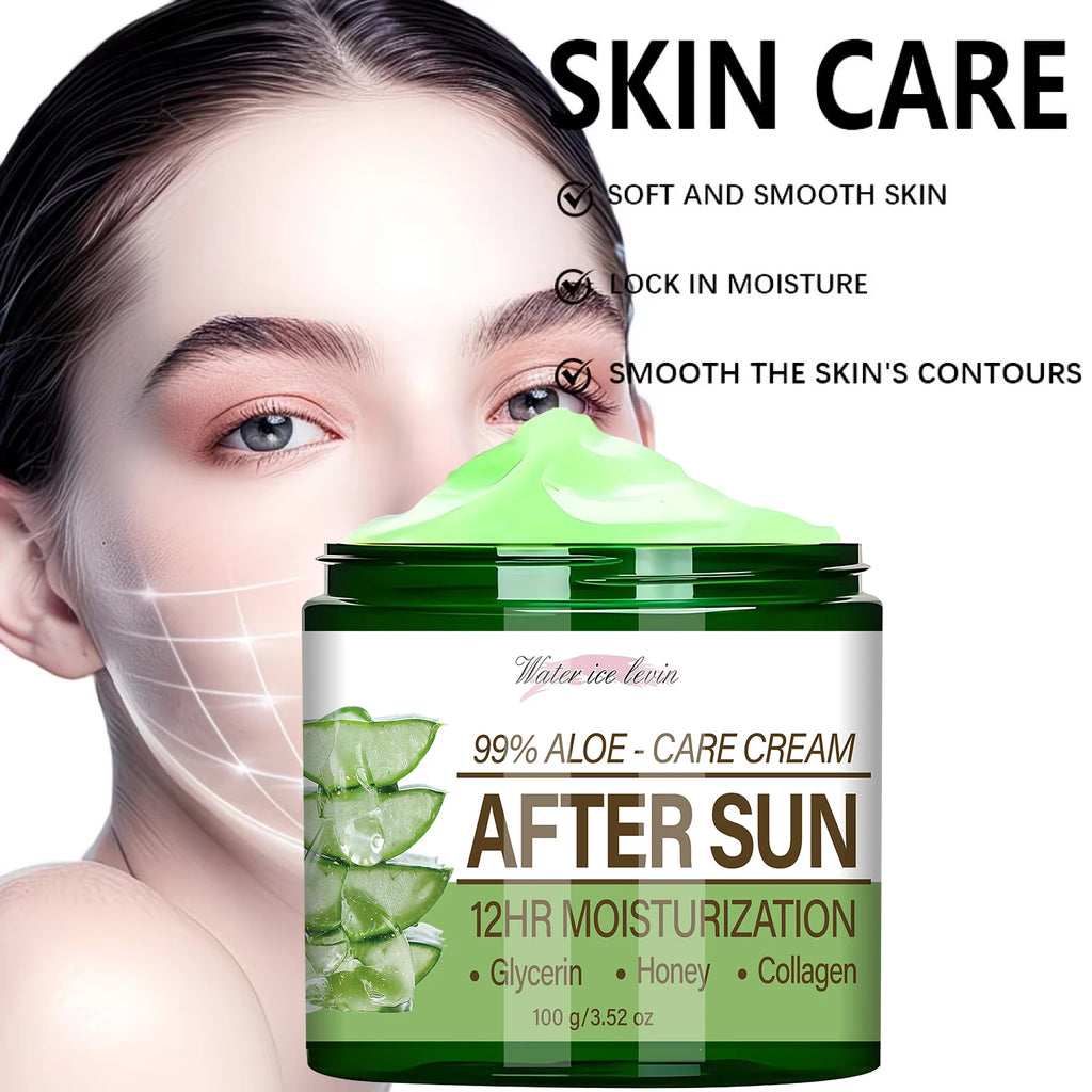 99% Aloe Vera After Sun Cream Moisturizer with Collagen and Glycerin