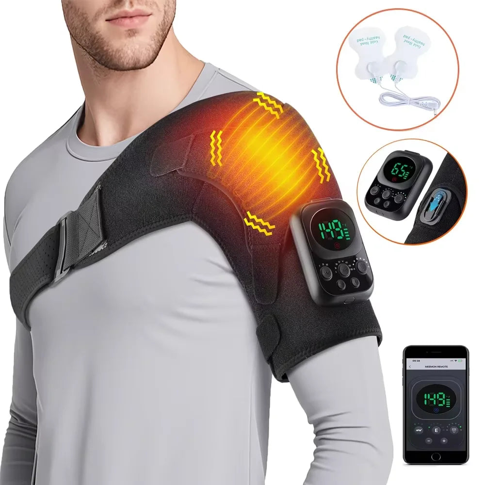 Wireless App-Controlled Heated Shoulder Massager for Muscle Relief - 34
