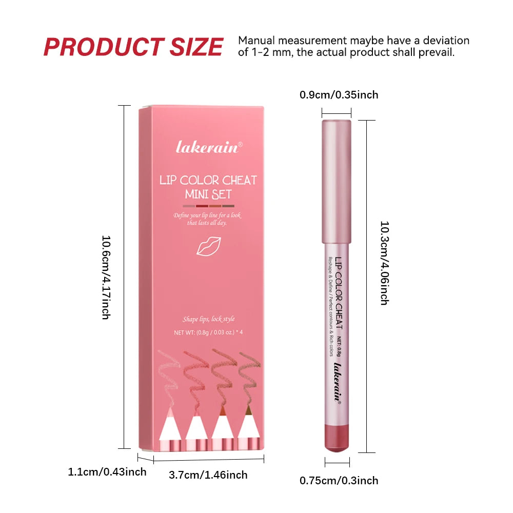 Waterproof Long-Lasting Matte Lip Liner Pencil Set
