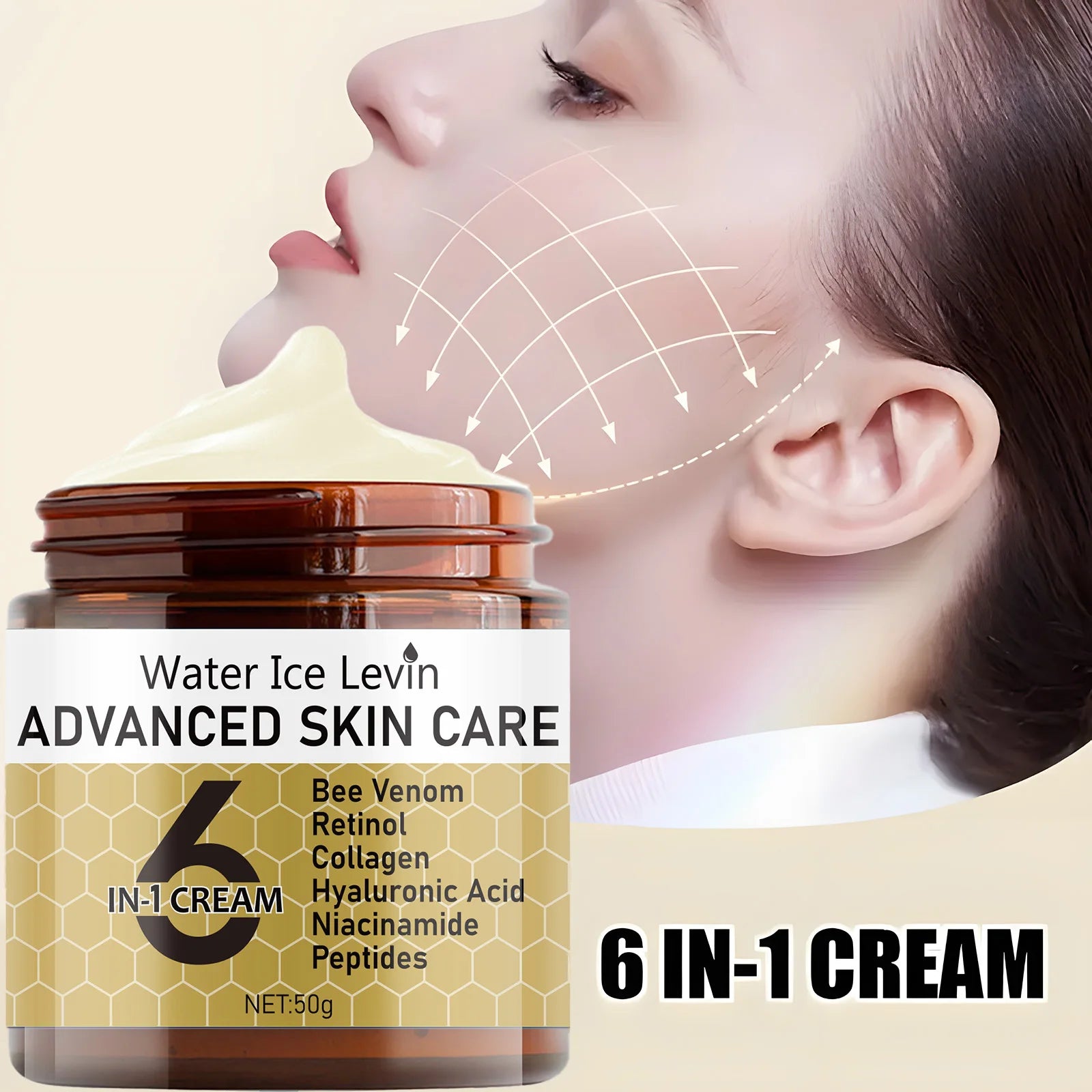6 in 1 Anti Aging Face Cream Moisturizer for Wrinkles and Fine Lines - 1